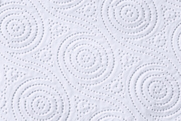 Detail close-up of recyclable paper napkins. Texture of an absorbent napkin with circle patterns.