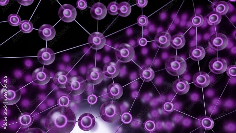 Aufkleber molecules with lines move in waves. design. biological chains of molecular bonds moving in waves. mo
