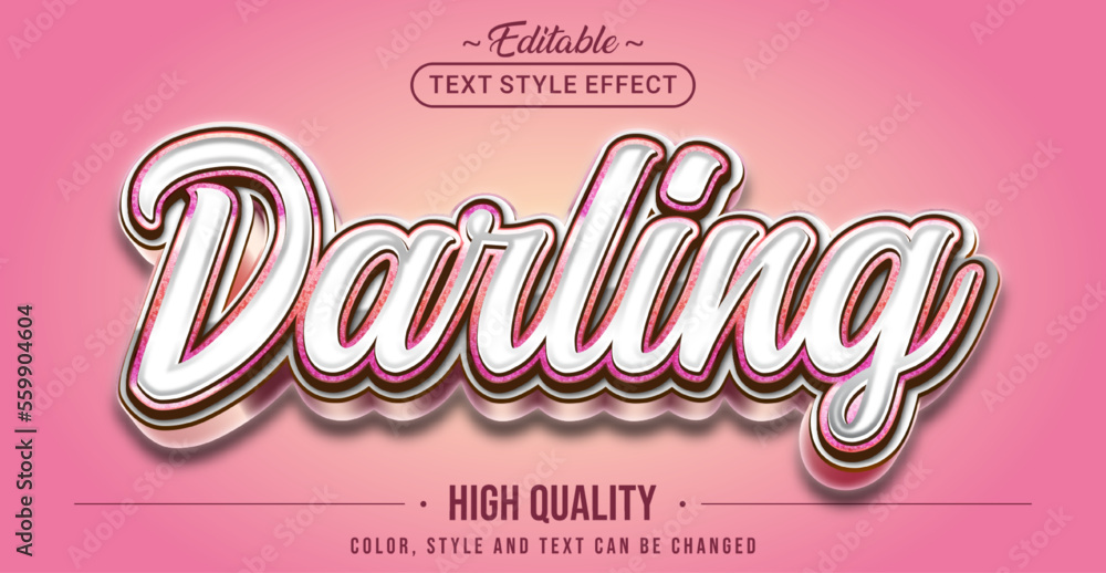 Poster Editable text style effect - Darling text style theme.
