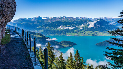 Switzerland 2022, Beautiful view of the Alps. Panorama of Lake Luzern.