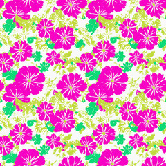 Fototapeta na wymiar Floral composition as a seamless color illustration