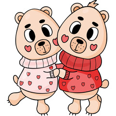 Couple bears in love