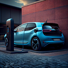 Electric car on charge
