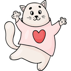 Cute cat in romantic sweater