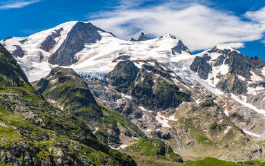 Switzerland 2022, Beautiful view of the Alps from SustenPass. Glasier.