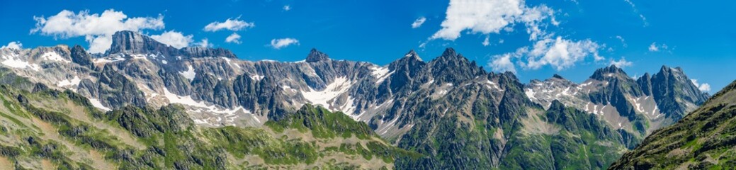 Fototapeta premium Switzerland 2022, Beautiful view of the Alps from SustenPass. Glasier.