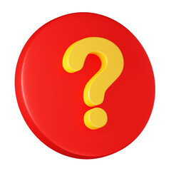 3d realistic red question mark illustration