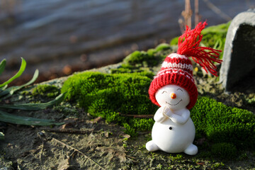 snowman near the river