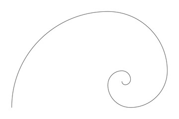 Golden ratio spiral template. Vector spiral geometric logo. 