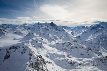 Fototapeta na wymiar Snow on mountains, Mont-Fort, Switzerland