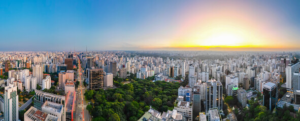 Panoramic view at sunset of Trianon Park