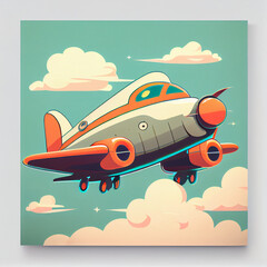 airplane flying in the sky Generative AI