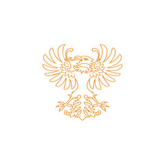 Orange heraldic eagle vector icon design