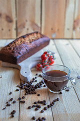Homemade banana bread decorated and prepared for serving