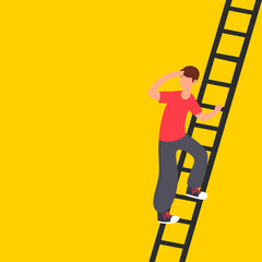 person climbing ladder