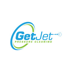 GetJet Pressure Cleaning Letter logo design vector