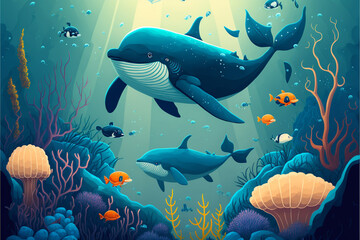 Obraz na płótnie Canvas fish in the sea Generative AI