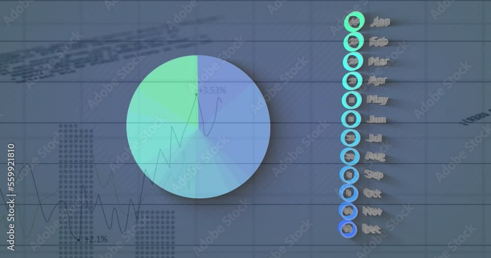 Aufkleber animation of financial data processing on white background
