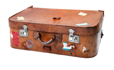 antique leather suitcase
