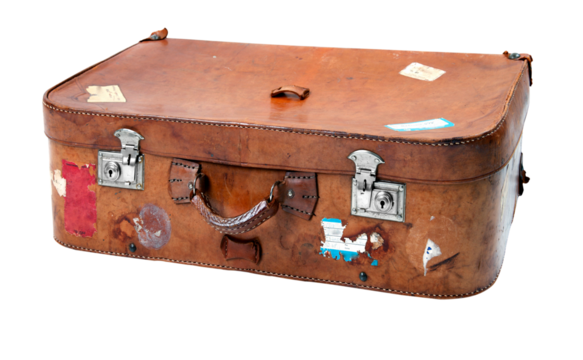 antique leather suitcase