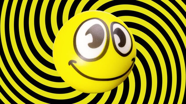 Smiley emoji face turning