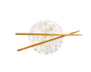 Rice in a bowl on  transparent png