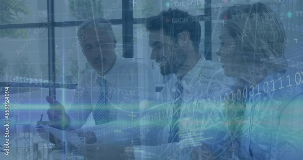Poster animation of data processing over diverse doctors