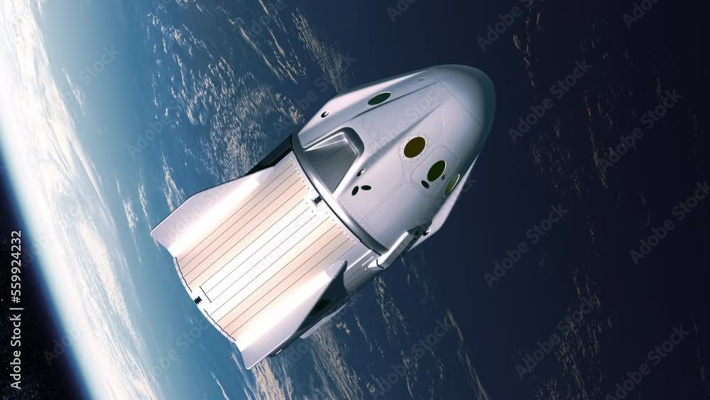 Canvas Prints commercial spaceship in space. 3d animation. uhd. 4k. 3840x2160.