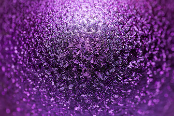 Purple Christmas ball with glitter close up macro