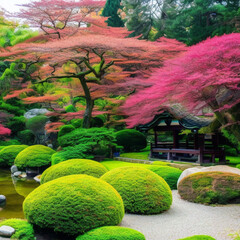 Obraz premium japanese park, generative ai