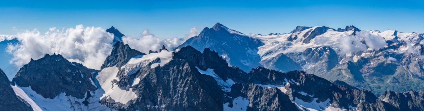 Switzerland 2022, Beautiful view of the Alps and Blue Sky around Titlis mountain.