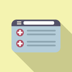 Web patient card icon flat vector. Record doctor. Electronic report