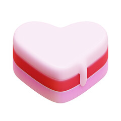 Valentine Heart Shaped Cake 3D Render Element
