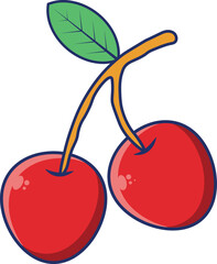 Vector design of cherry fruits on a white background
