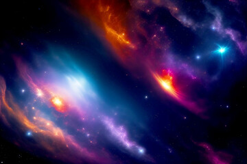 3d wallpaper of colorful space stars galaxy nebula 3d rendering