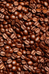 Fototapeta premium Roasted coffee beans background. IA Tehnology