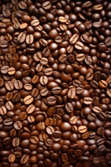 Fototapeta premium Roasted coffee beans background. IA Tehnology