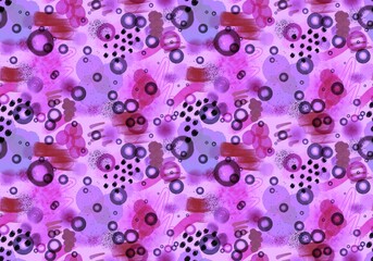 Abstract watercolor seamless paint spots polka dots pattern for wrapping paper and kids clothes print and fabrics