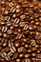 Obraz premium Roasted coffee beans background. IA Tehnology