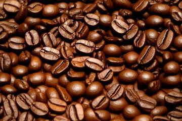 Roasted coffee beans background. IA Tehnology
