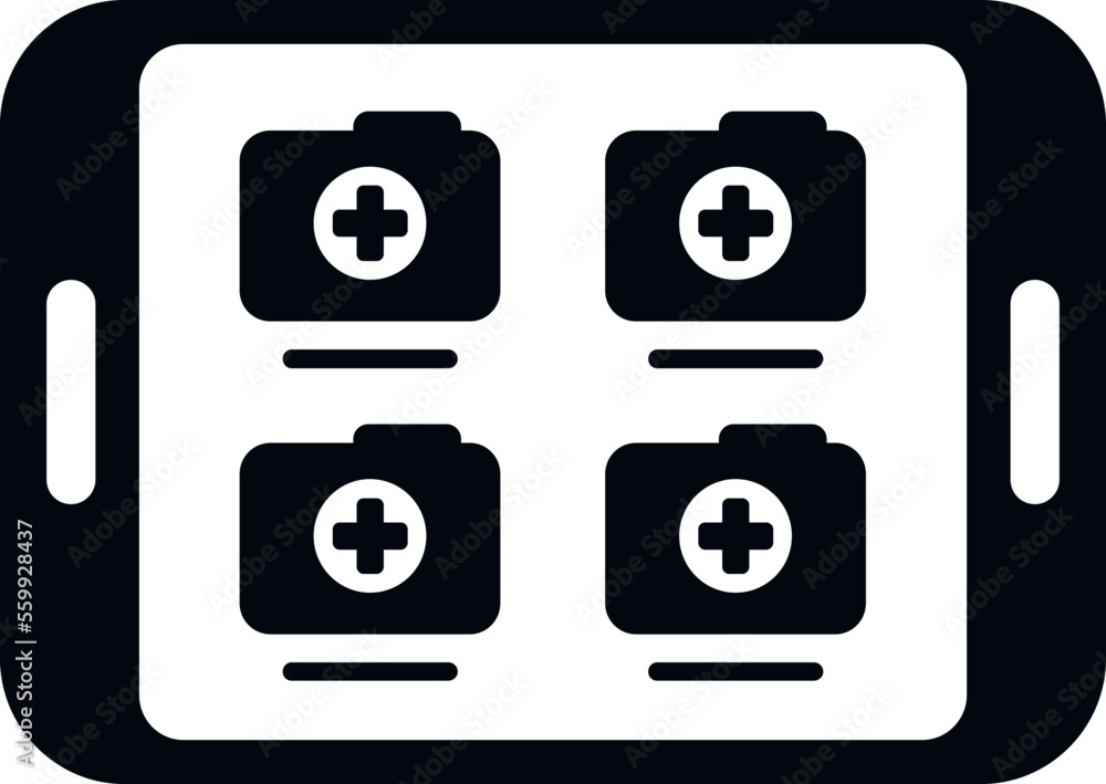 Poster tablet data icon simple vector. record patient. report profile