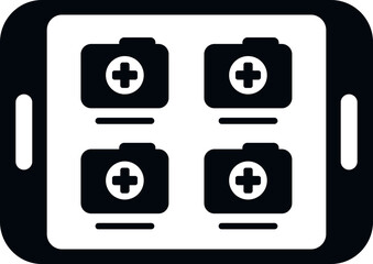 Tablet data icon simple vector. Record patient. Report profile