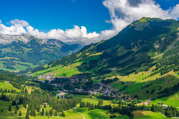 Fototapeta na wymiar Switzerland 2022, Beautiful view of the Alps from Brienzer Rothorn. Sorenberg.