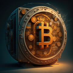 Fototapeta premium Bitcoin Security with Generative AI