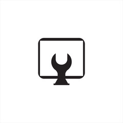 LCD screen icon design with unique spanner symbol.