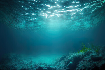 Backdrop of a lake or other body of fresh water when diving; background of an underwater habitat;. Generative AI