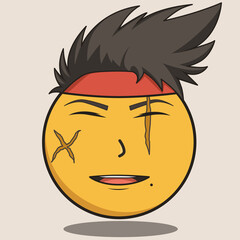 illustration of a face emoticon with a smile