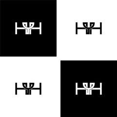 hyh lettering initial monogram logo design set