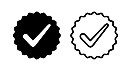 Approved icon vector illustration. Certified Medal Icon. check mark