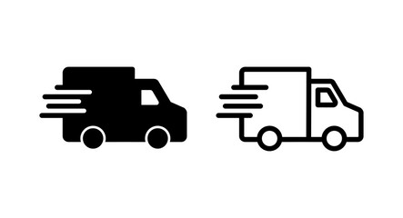 Delivery truck icon vector illustration. Delivery truck sign and symbol. Shipping fast delivery icon